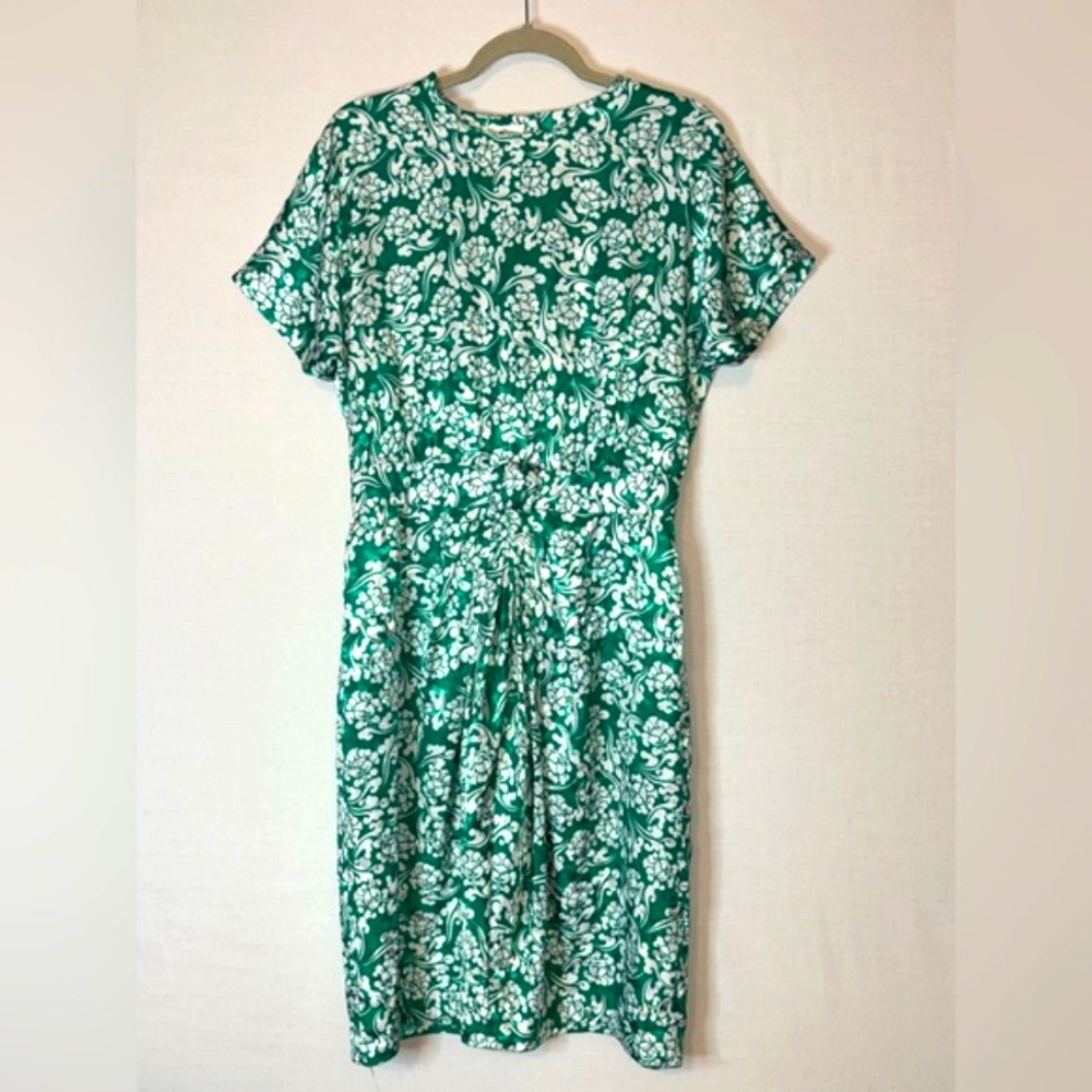 Vintage Petites For Maggy Vibrant Green & White Floral Dress